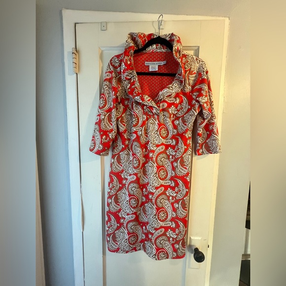 Gretchen Scott Designs Red and White Long Sleeve Dress - Picture 5 of 9